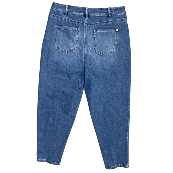 Inc Denim Tapered Baggy Jeans Pleats Size 12 Light/Medium Wash - Picture 2 of 7